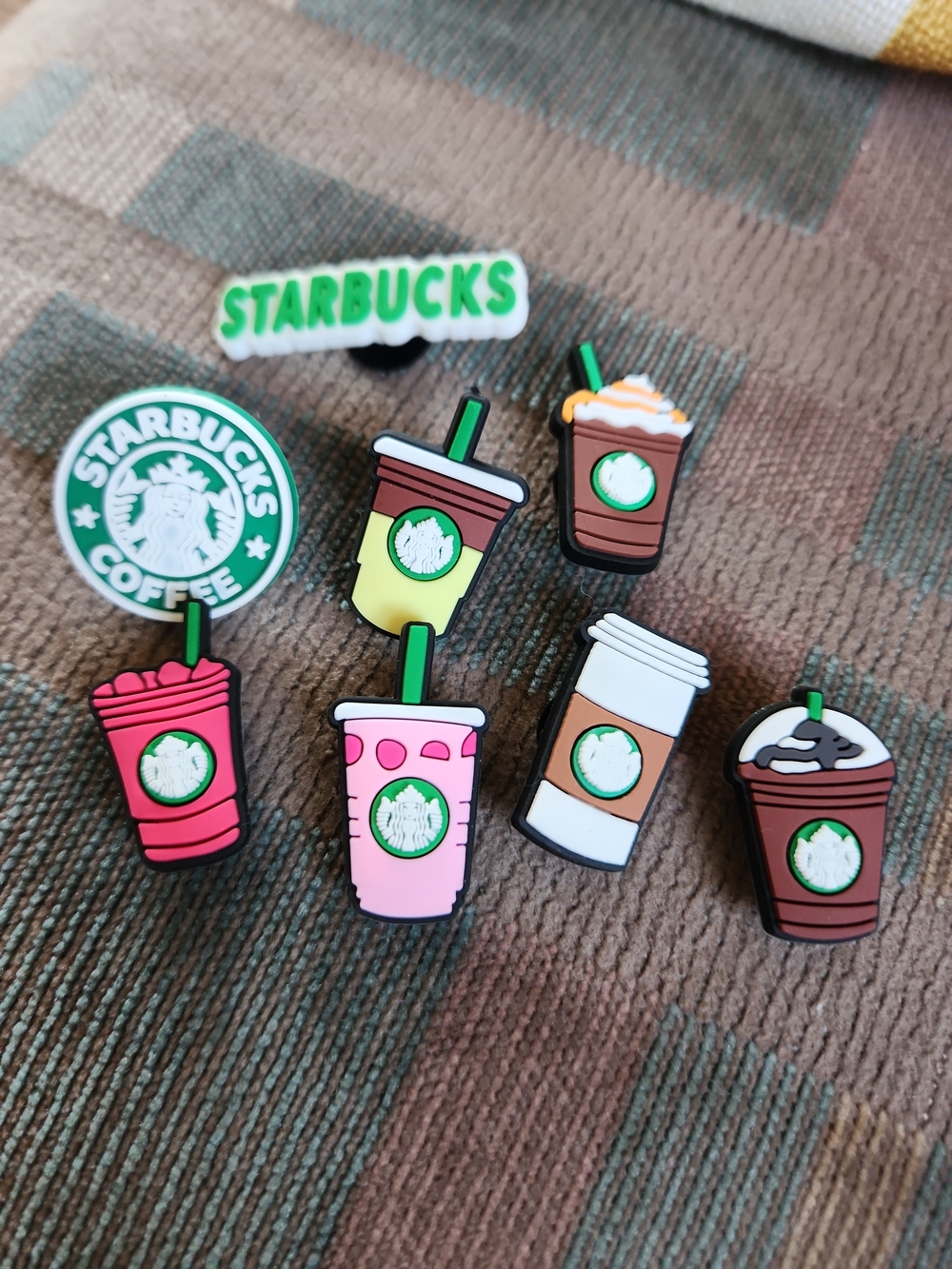 Starbucks Pink, Green & Brown Jibbits For Crocs Lot